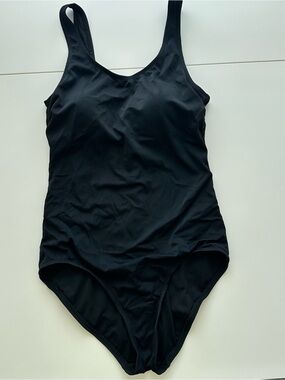 Women's Classic Black One-Piece Swimsuit- L
